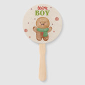 ギンガーブレッドクリスマスジェンダーが男の子の投票を明らかにする ハンドファン (裏面)