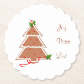 ギンガーブレッドクリスマスツリーのコースター ペーパーコースター (正面)