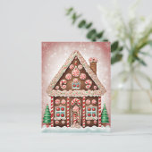ギンガーブレッドクリスマスハウス接写 ポストカード (スタンド正面)