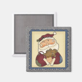 ギンガーブレッドクリスマスマグネット付きサンタクロース マグネット (正面/裏面)