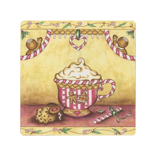 ギンガーブレッドコーヒーウォールアート メタルプリント (正面)