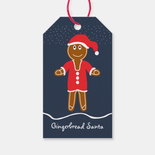 ギンガーブレッドサンタクリスマスギフトタグ ギフトタグ (正面)