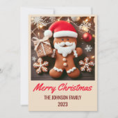 ギンガーブレッドサンタクロース – メリークリスマス シーズンカード (正面)