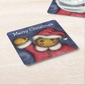 ギンガーブレッドサンタコースター スクエアペーパーコースター (アングル)