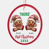 ギンガーブレッドツインズ初めてのクリスマス セラミックオーナメント (左)