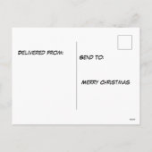 ギンガーブレッドツリーハウス牧歌的なクリスマス シーズンポストカード (裏面)