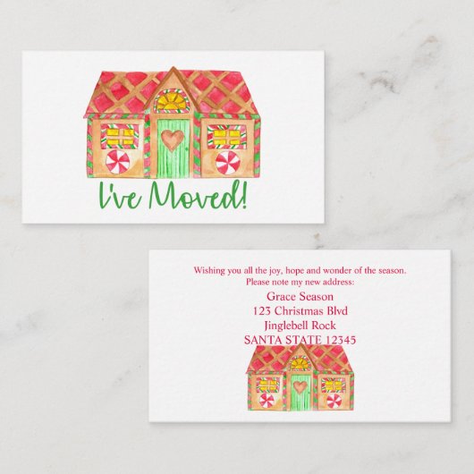 ギンガーブレッドハウスを引っ越した エンクロージャーカード (正面/裏面)