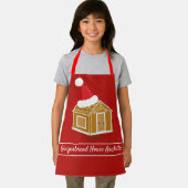 ギンガーブレッドハウスアーキテクトレッドブラウンクリスマス エプロン (インサイチュ)