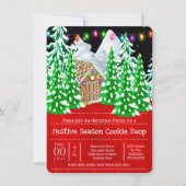 ギンガーブレッドハウスウッドランド雪クッキー交換 招待状 (正面)