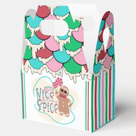 ギンガーブレッドハウスクリスマスパーティーの好意ボックス フェイバーボックス (オープン)