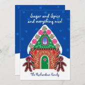 ギンガーブレッドハウスシュガー&スパイススイートクリスマス シーズンカード (正面/裏面)