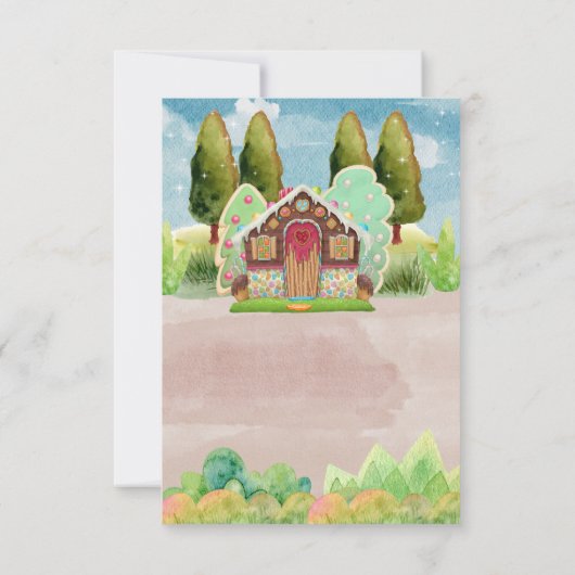 ギンガーブレッドハウスハンゼルとグレテル双子の誕生日 カード (裏面)