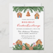ギンガーブレッドハウスマンホリデークッキー交換 招待状 (正面)