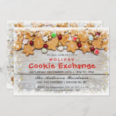 ギンガーブレッドハウスマンホリデークッキー交換 招待状 (正面/裏面)