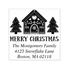 ギンガーブレッドハウスメリークリスマスネーム&アドレス セルフインキングスタンプ