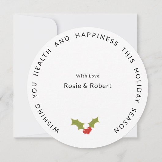 ギンガーブレッドハウスラウンドミニマル、クリスマスホリデー シーズンカード (裏面)