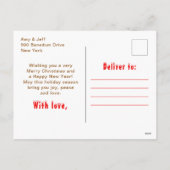 ギンガーブレッドハウスレッド&ブルーメリークリスマス シーズンポストカード (裏面)