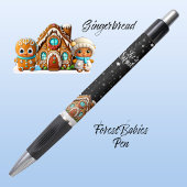 ギンガーブレッドハウス夜のシーン、それを雪、黒 ボールペン