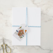 ギンガーブレッドハウスwithサンタクロースカラフルおもしろい ギフトタグ (より糸付き)