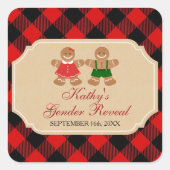 ギンガーブレッドホリデージェンダーリビールスクエアステッカー スクエアシール (正面)