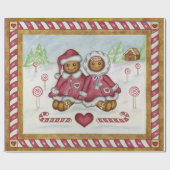 ギンガーブレッドボーイガールクリスマスギフトラッピング紙 ラッピングペーパー (フラット)