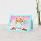 ギンガーブレッドボーイクリスマスコーヒグリーティングカード シーズンカード (正面)