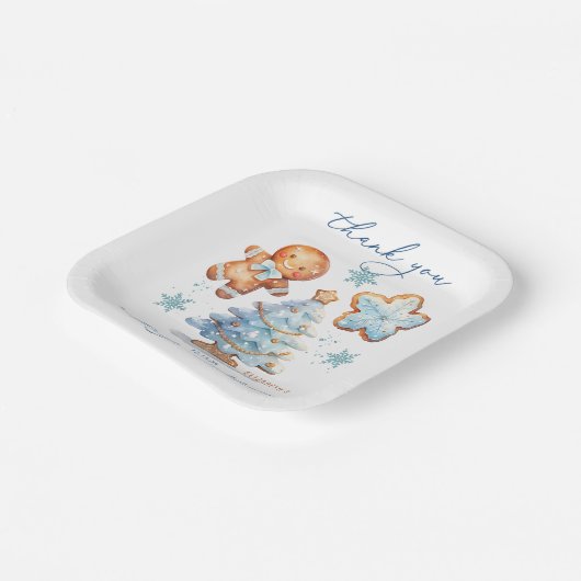 ギンガーブレッドボーイクリスマスツリー赤ちゃん感謝していシャワー ペーパープレート (傾斜あり)