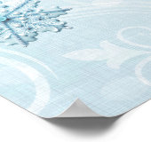 ギンガーブレッドボーイブルークリスマス赤ちゃんシャワーデジタル ポスター (角)