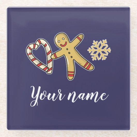 ギンガーブレッドマンの愛 ガラスコースター (正面)