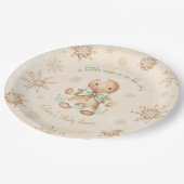 ギンガーブレッドリトルマングリーンクリスマスベビーシャワー ペーパープレート (アングル)