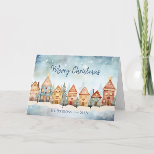 ギンガーブレッドロウハウスクリスマスカード シーズンカード (正面)
