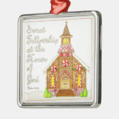 ギンガーブレッド教会の甘いフェローシップクリスマス メタルオーナメント (左)