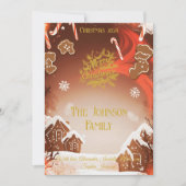 ギンガーブレッド村とカスタム家族のメッセージ 招待状 (正面)