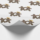 ギンガーブレッド花嫁と新郎の結婚クリスマス ラッピングペーパー (角)