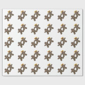 ギンガーブレッド花嫁と新郎の結婚クリスマス ラッピングペーパー (フラット)