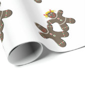 ギンガーブレッド花嫁と新郎の結婚クリスマス ラッピングペーパー (ロールコーナー)