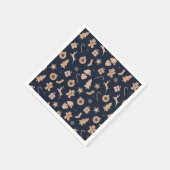 ギンガーブレッド、サンタ、クリスマスツリーパターン スタンダードカクテルナプキン (角)