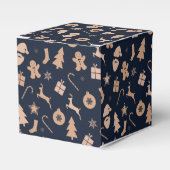 ギンガーブレッド、サンタ、クリスマスツリーパターン フェイバーボックス (正面サイド)