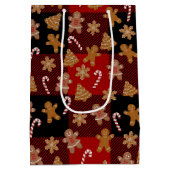 ギンガーブレッドCookieとキャンディカヌオンプレイド ミディアムペーパーバッグ (裏面)