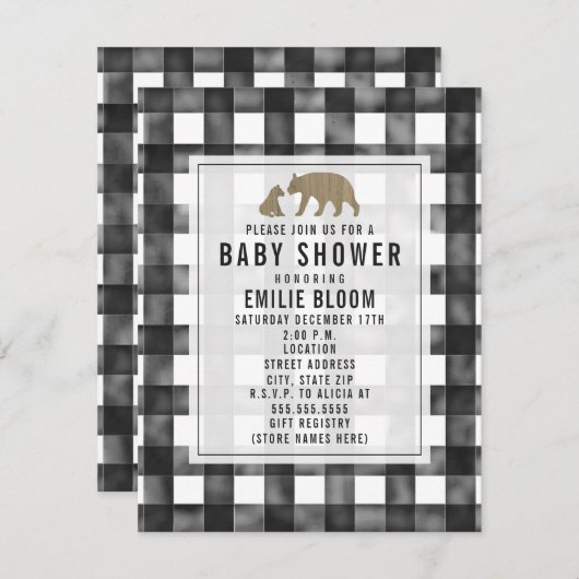 ギンガ動揺してムウッドが赤ちゃんシャワーを浴びる 招待状 (正面/裏面)