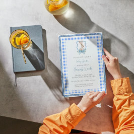 ギンガ名門私立校風のムバニー赤ちゃんシャワー 招待状