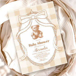 ギンガ男女兼用ムテディベア赤ちゃんシャワー 招待状