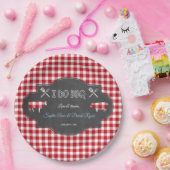 ギンガ素朴ムチョークI DO BBQ ペーパープレート (パーティー)