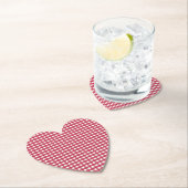 ギンガ赤と白ムの格子縞 ペーパーコースター (インサイチュ)