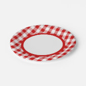 ギンガ赤と白ムは格子状のパーティーをチェック結婚する ペーパープレート (アングル)