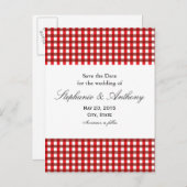 ギンガ赤と白ムパターンバーベーク 案内ポストカード (正面/裏面)