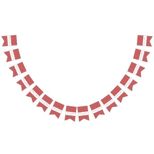 ギンガ赤と白ムパタ結婚ンバーベク バンティングフラッグ (全)