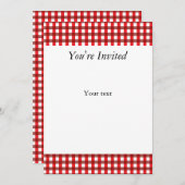 ギンガ赤と白ム模様 招待状 (正面/裏面)
