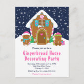 ギンガ飾ーパンのパーティーネイビーブルーとピンク ポストカード (正面)