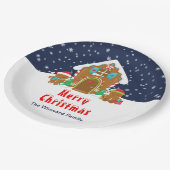 ギンガ飾ーパンのパーティーネイビーブルーとレッド ペーパープレート (アングル)